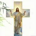✝️  ✨ Retro Jesus Christ Wall Cross Decor - Vintage Wooden Design with Faith Symbolism for Spiritual Home Accent 🌟🕊️