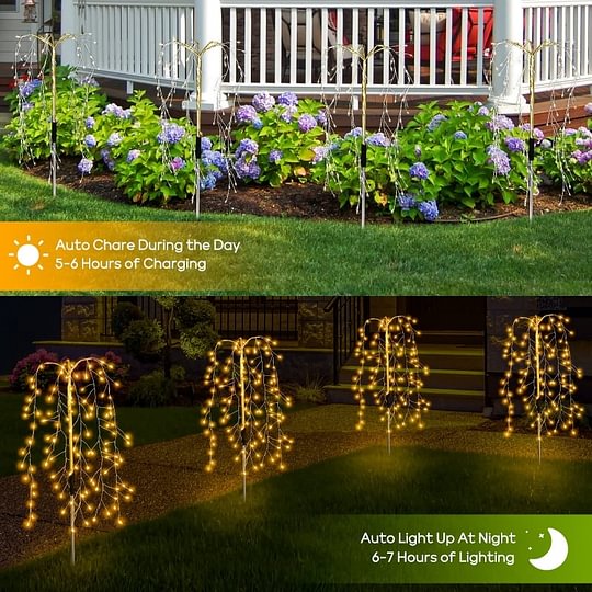 🌞Solar Garden Lights Outdoor Decor – Waterproof, Cordless & Glowing for Beautiful Night Ambiance 🌙🌿