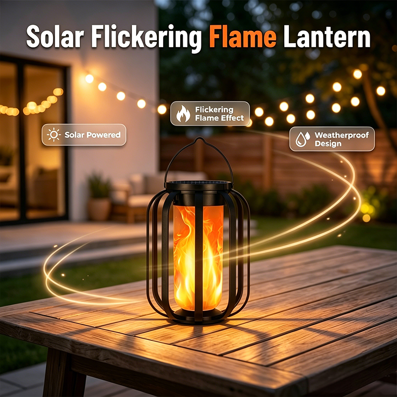 🏮40% OFF NOW! ☀️ Solar Flickering Flame Lantern – Waterproof & auto-on – Realistic warm glow, perfect for patios, gardens or pathways – no wiring needed 🌙