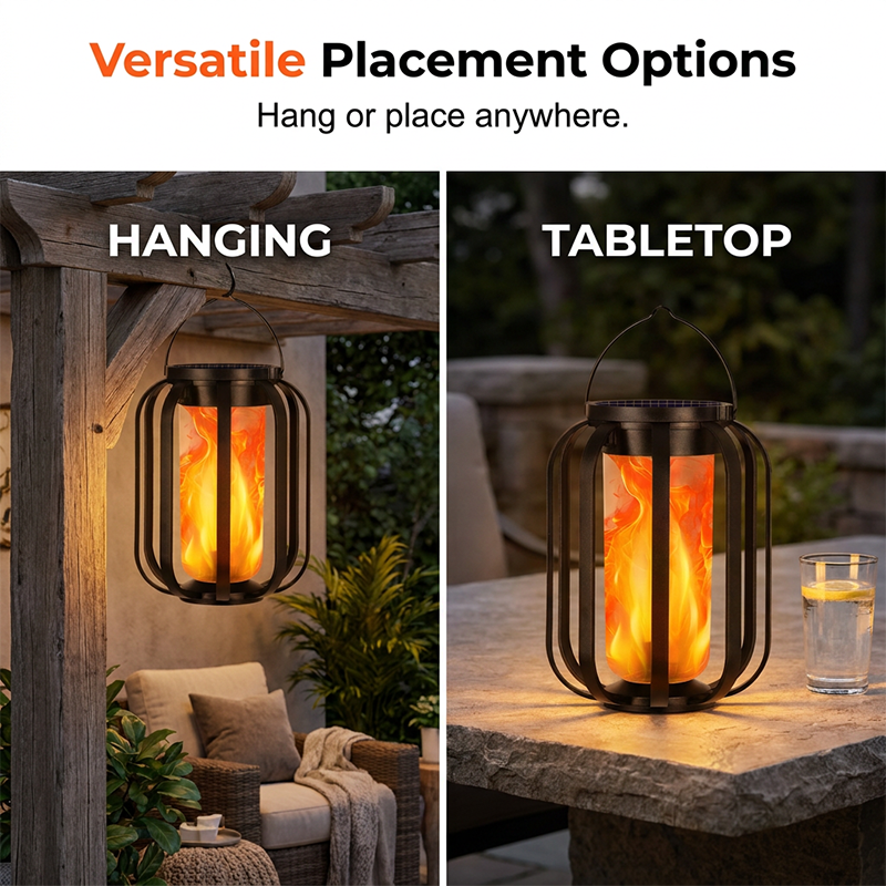 🏮40% OFF NOW! ☀️ Solar Flickering Flame Lantern – Waterproof & auto-on – Realistic warm glow, perfect for patios, gardens or pathways – no wiring needed 🌙