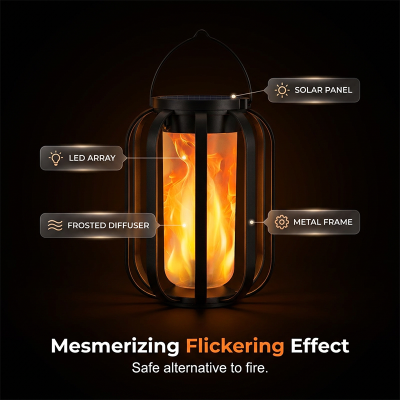 🏮40% OFF NOW! ☀️ Solar Flickering Flame Lantern – Waterproof & auto-on – Realistic warm glow, perfect for patios, gardens or pathways – no wiring needed 🌙